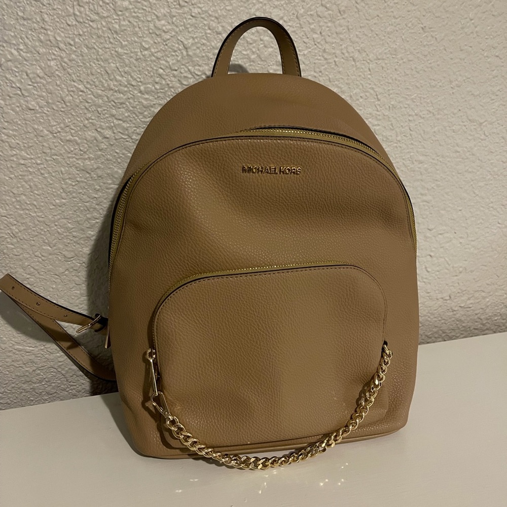 Michael Kors Jet Set Vegan Pebbled Leather Chain Backpack - Picture 3 of 7